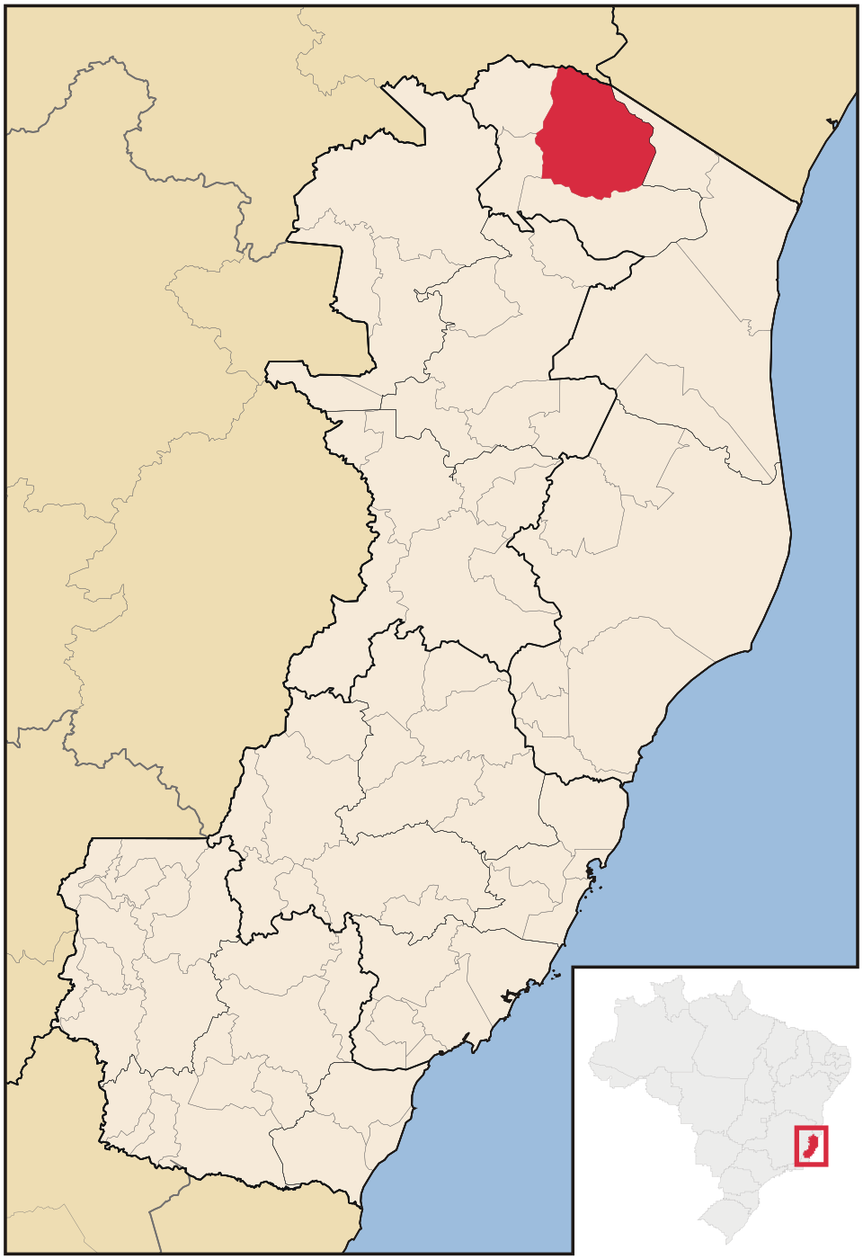 Mapa de localização de Montanha em ES