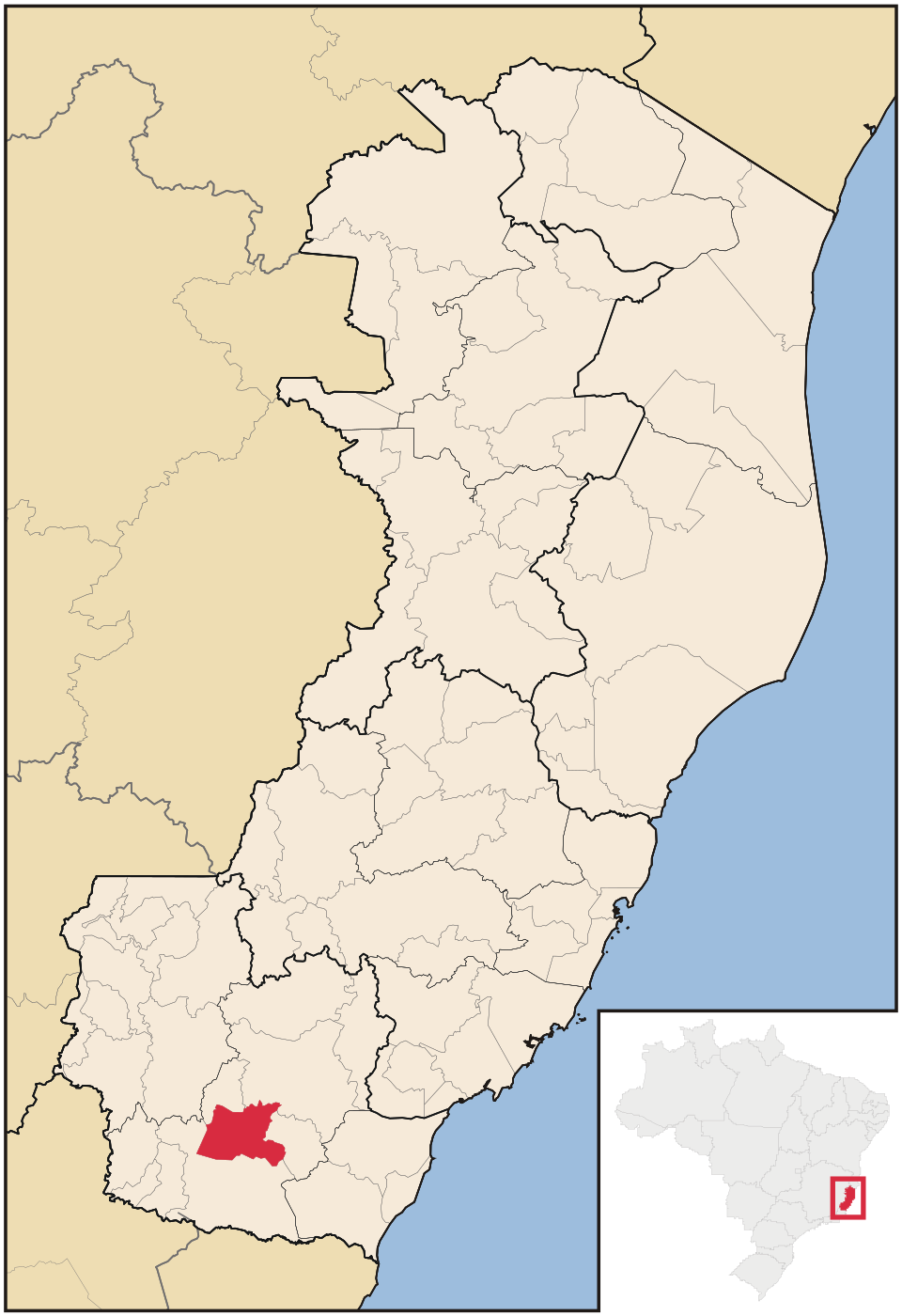 Mapa de localização de Muqui em ES