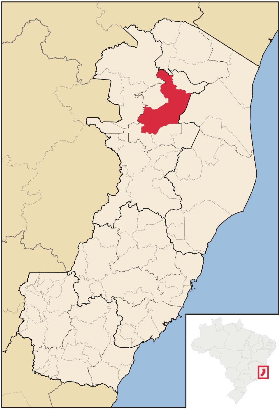 Mapa de localização de Nova Venécia em ES