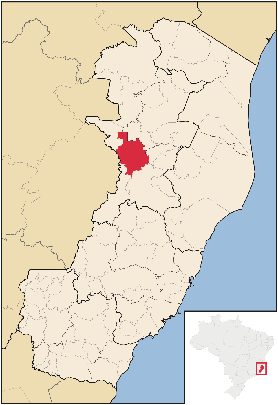 Mapa de localização de Pancas em ES