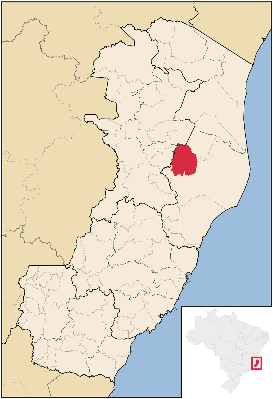 Mapa de localização de Rio Bananal em ES