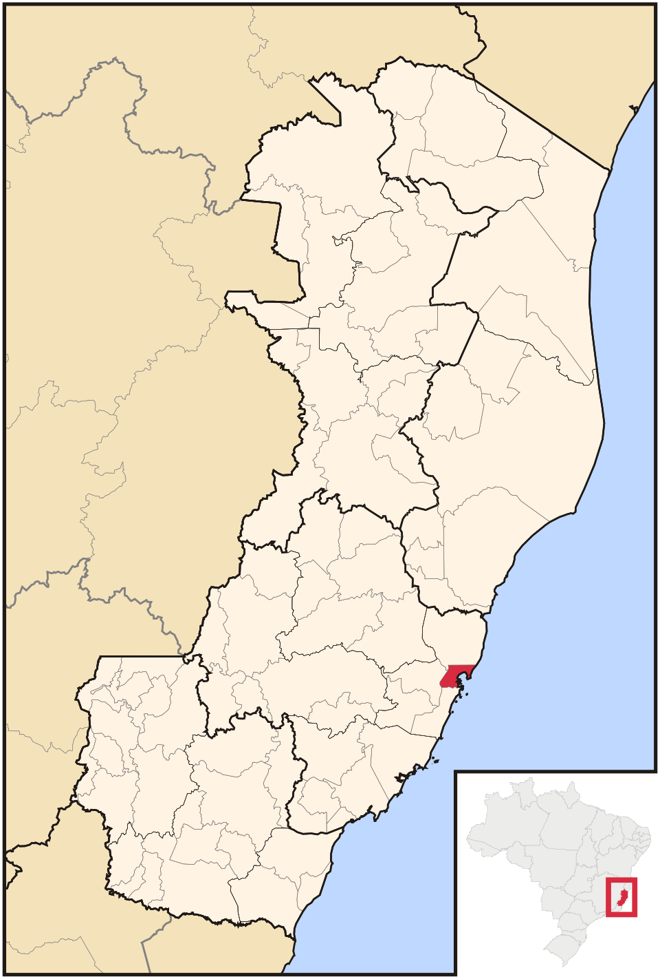 Mapa de localização de Santa Leopoldina em ES