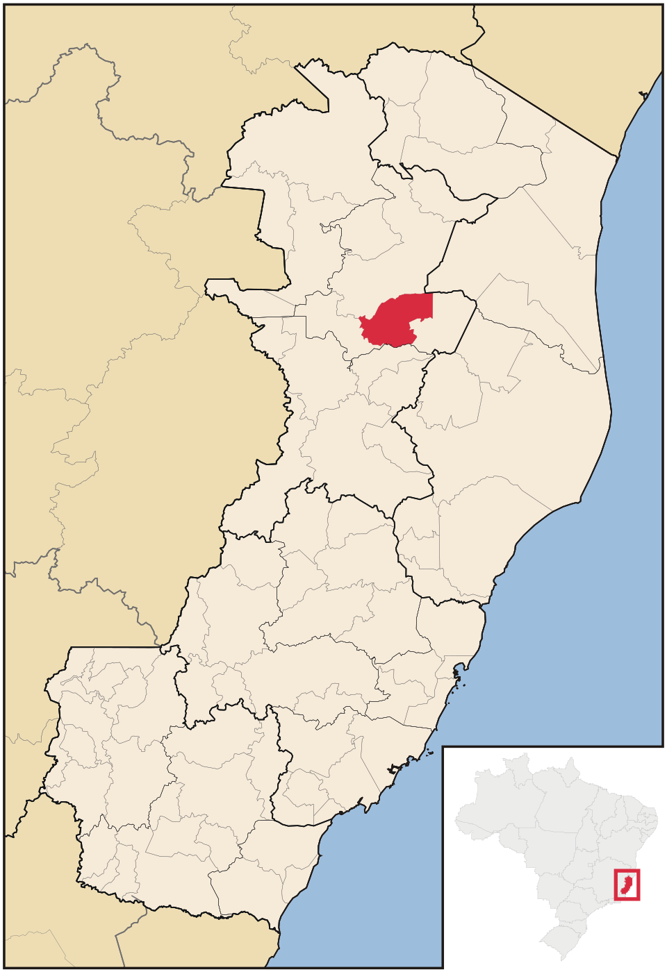 Mapa de localização de São Gabriel da Palha em ES