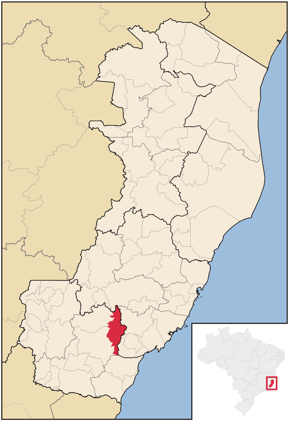 Mapa de localização de Vargem Alta em ES