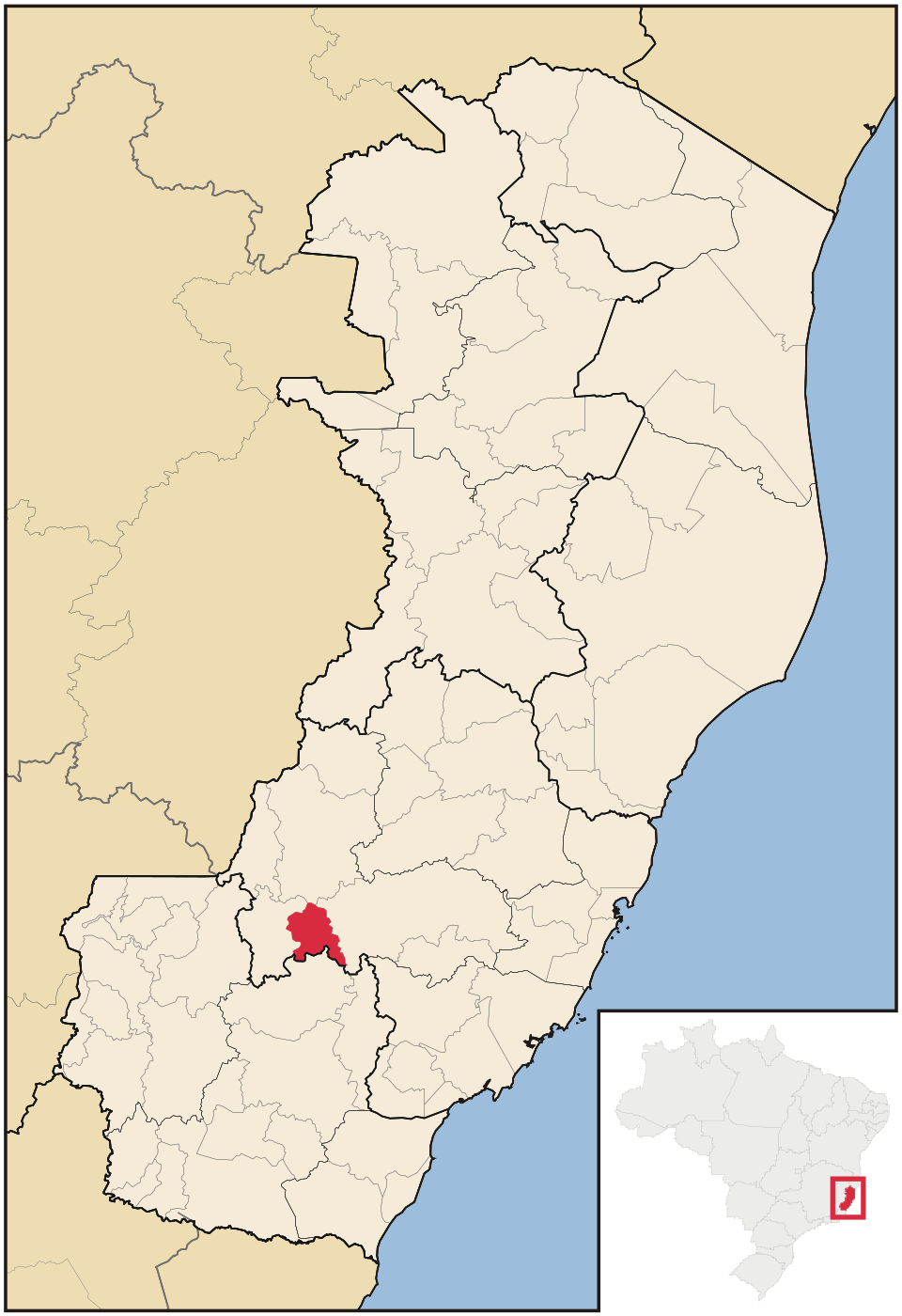 Mapa de localização de Venda Nova do Imigrante em ES