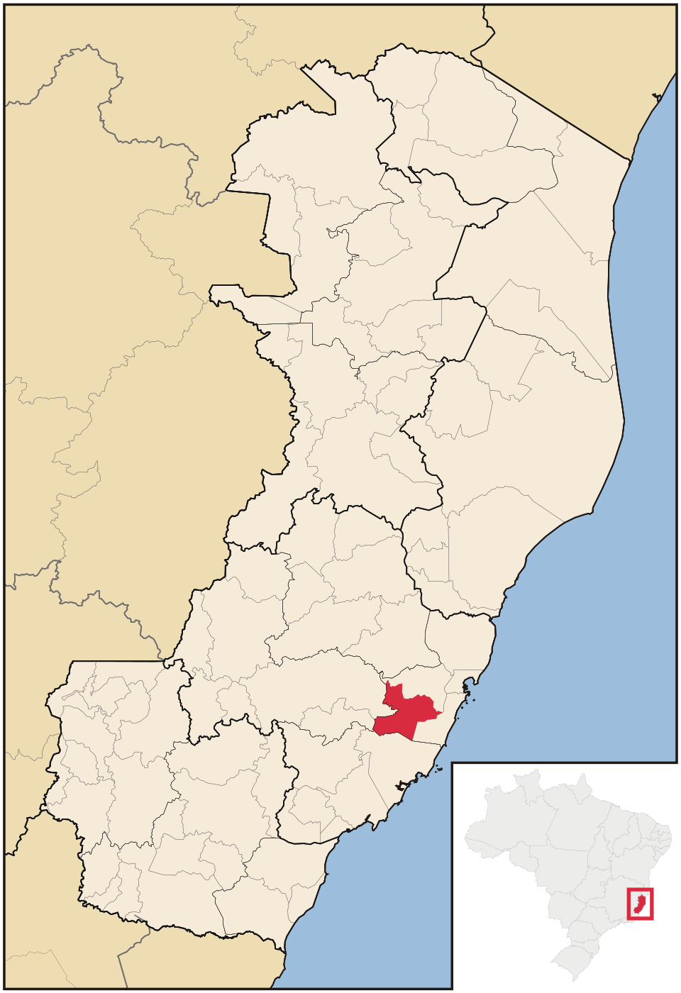 Mapa de localização de Viana em ES