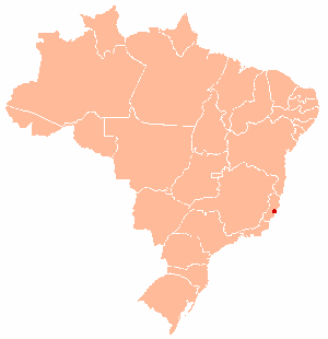 Mapa de localização de Vitória em ES