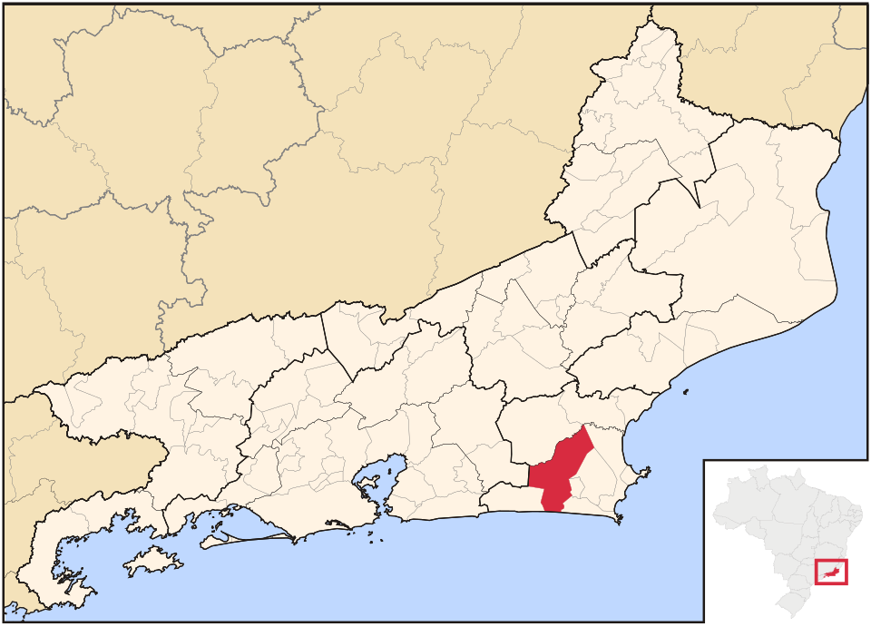 Mapa de localização de Araruama em RJ