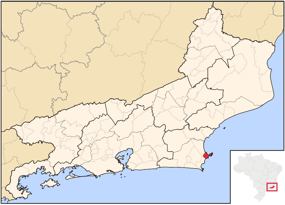 Mapa de localização de Armação dos Búzios em RJ