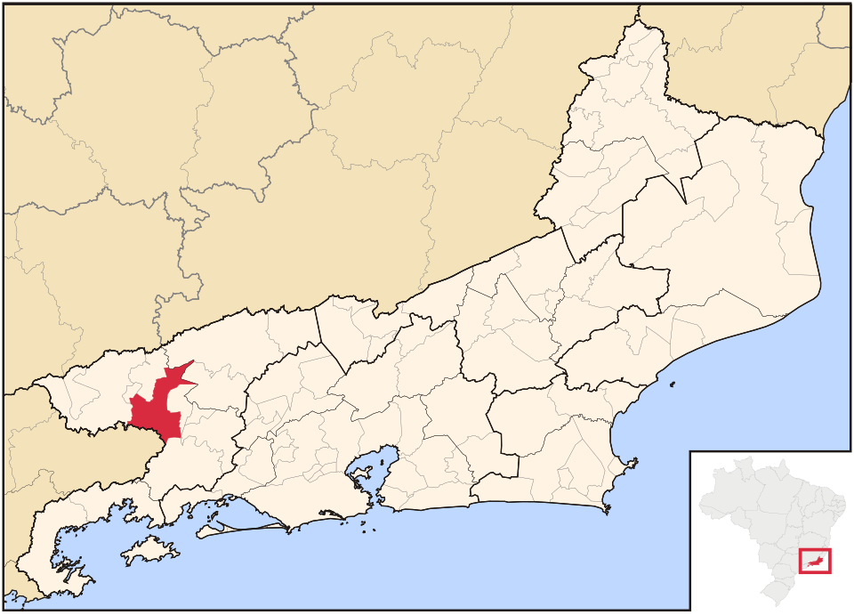 Mapa de localização de Barra Mansa em RJ