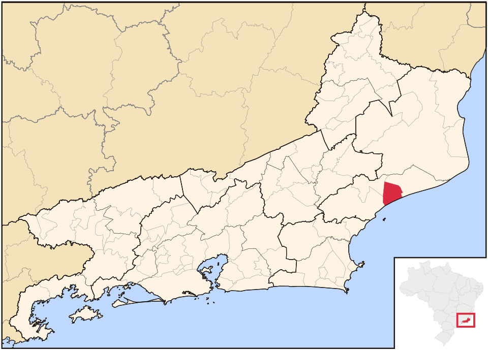 Mapa de localização de Carapebus em RJ