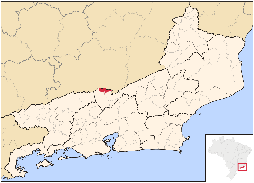 Mapa de localização de Comendador Levy Gasparian em RJ