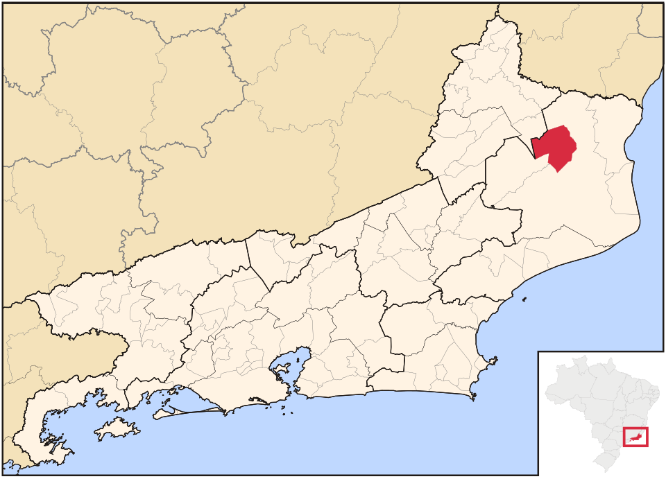 Mapa de localização de Cardoso Moreira em RJ