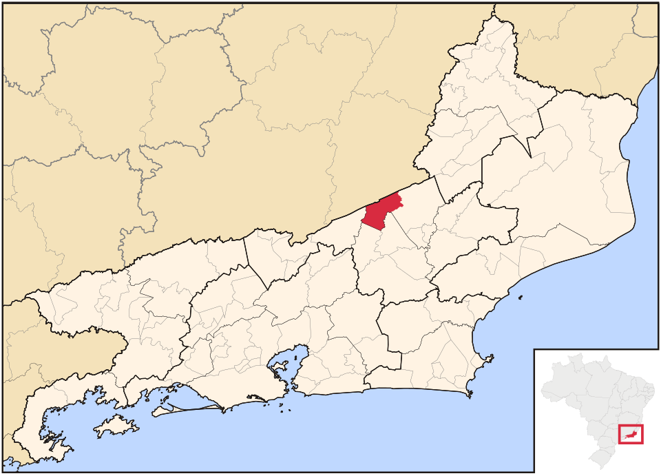 Mapa de localização de Carmo em RJ