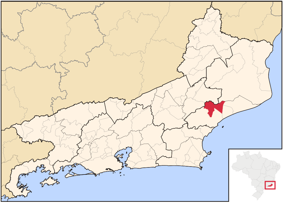 Mapa de localização de Conceição de Macabu em RJ