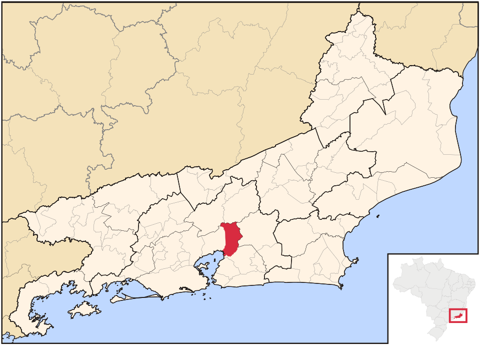 Mapa de localização de Guapimirim em RJ