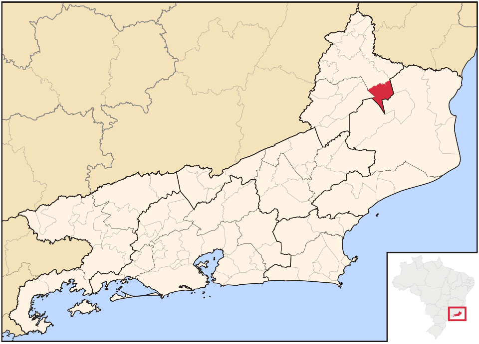 Mapa de localização de Italva em RJ