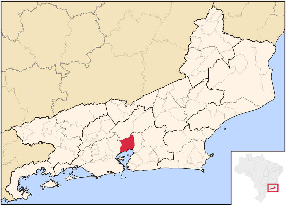 Mapa de localização de Magé em RJ