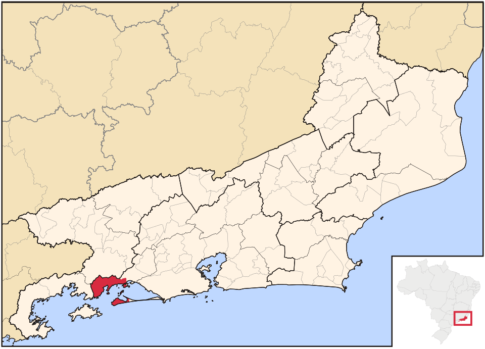Mapa de localização de Mangaratiba em RJ