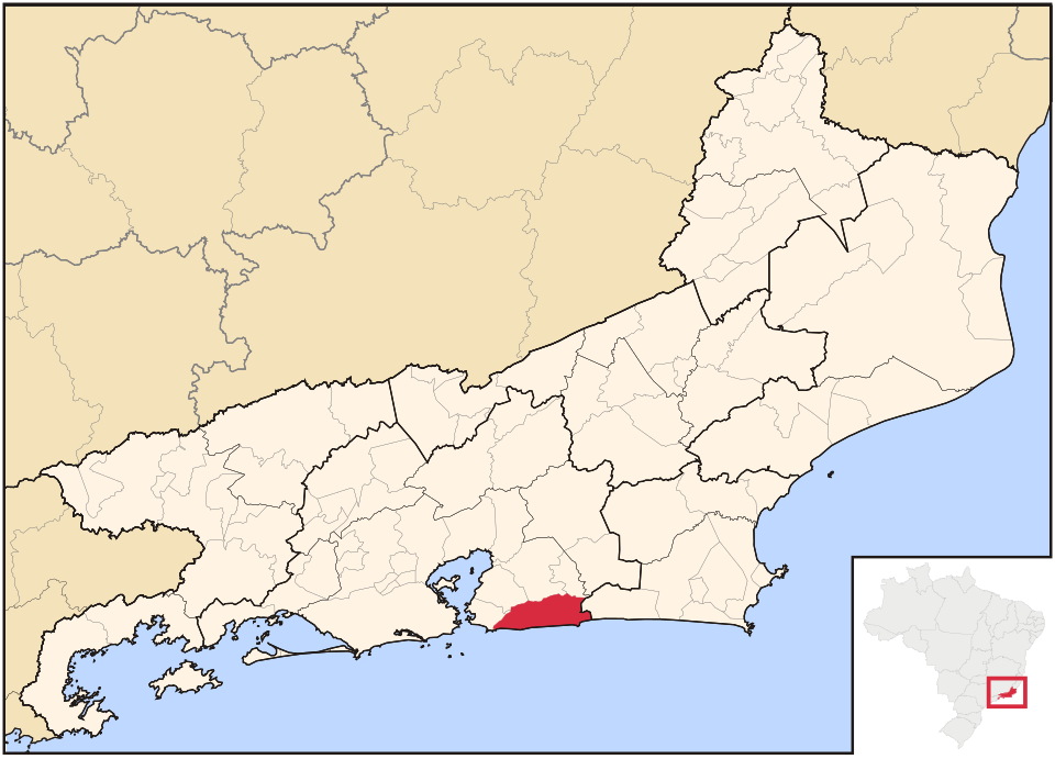 Mapa de localização de Maricá em RJ