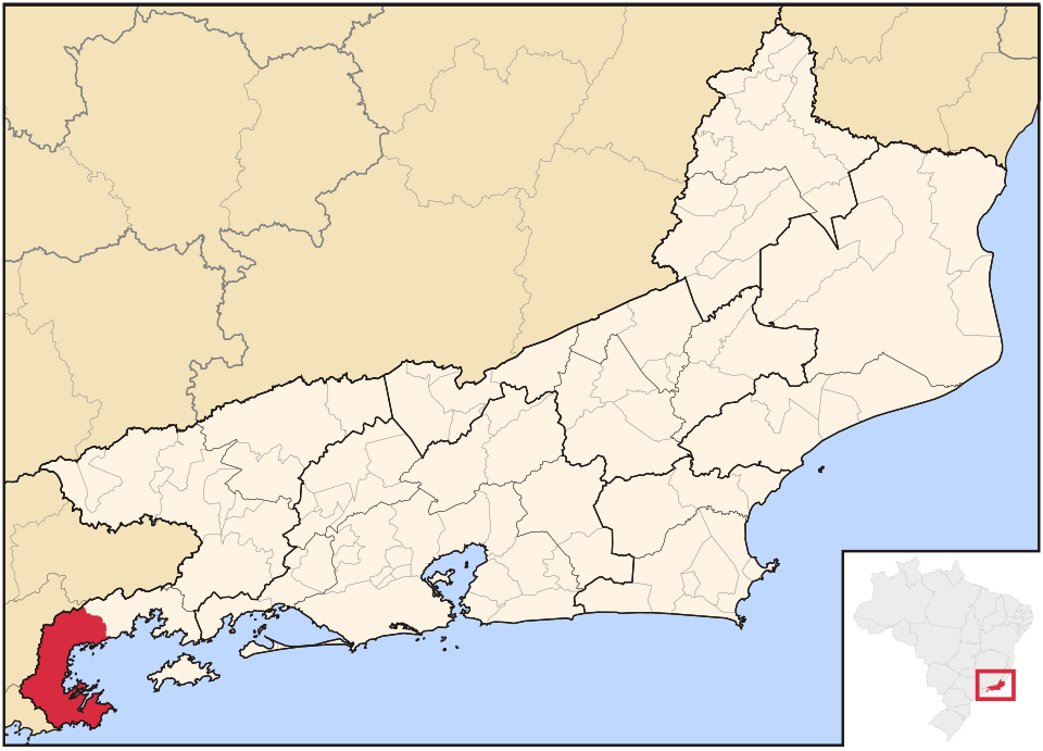 Mapa de localização de Paraty em RJ