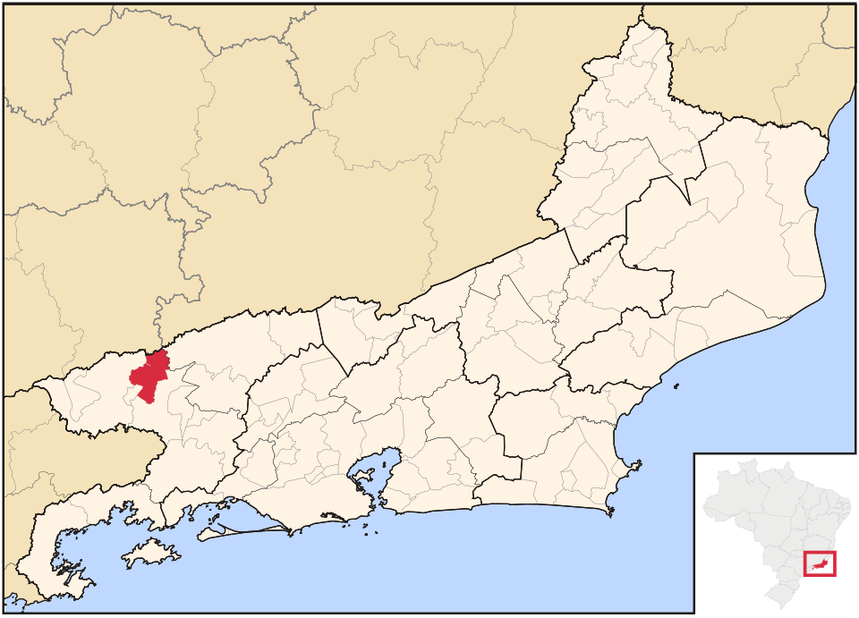 Mapa de localização de Quatis em RJ