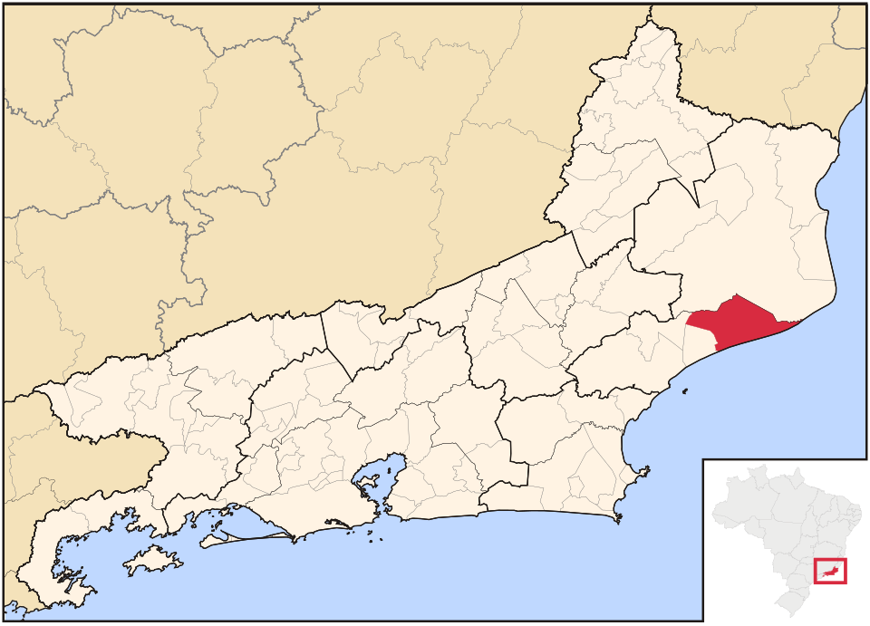 Mapa de localização de Quissamã em RJ