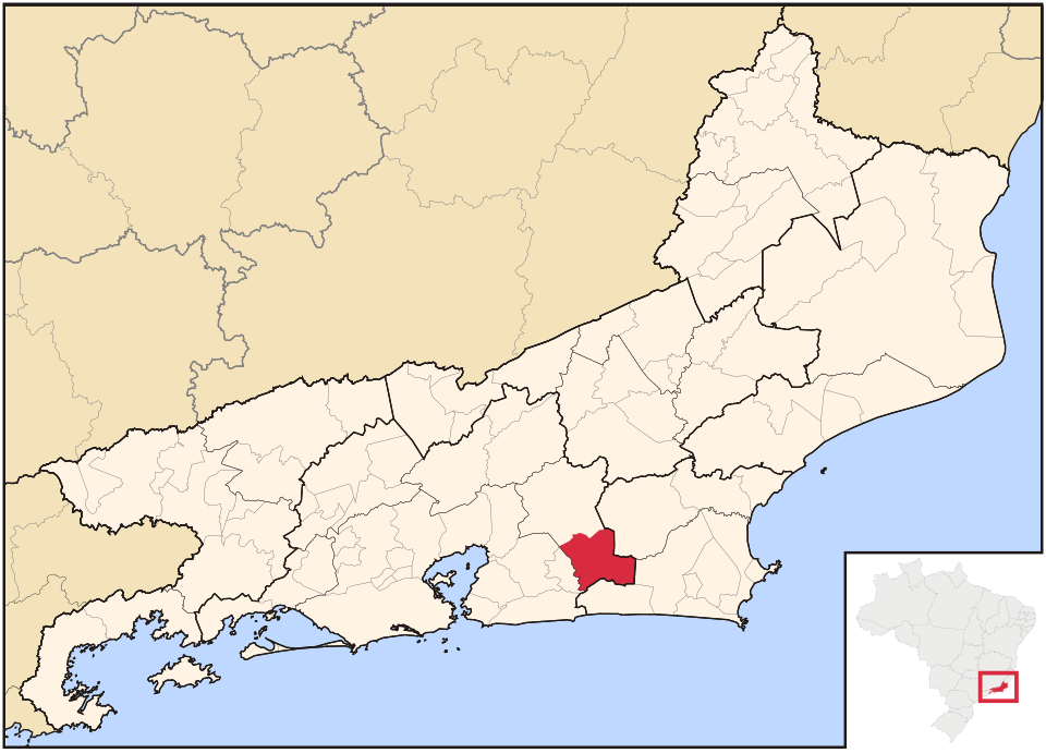 Mapa de localização de Rio Bonito em RJ