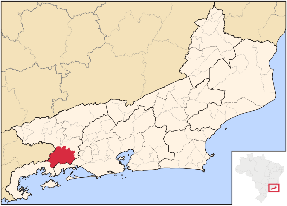 Mapa de localização de Rio Claro em RJ