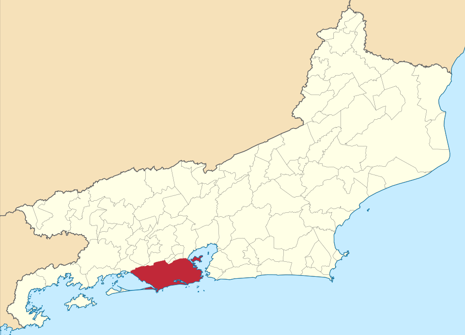 Mapa de localização de Rio de Janeiro em RJ
