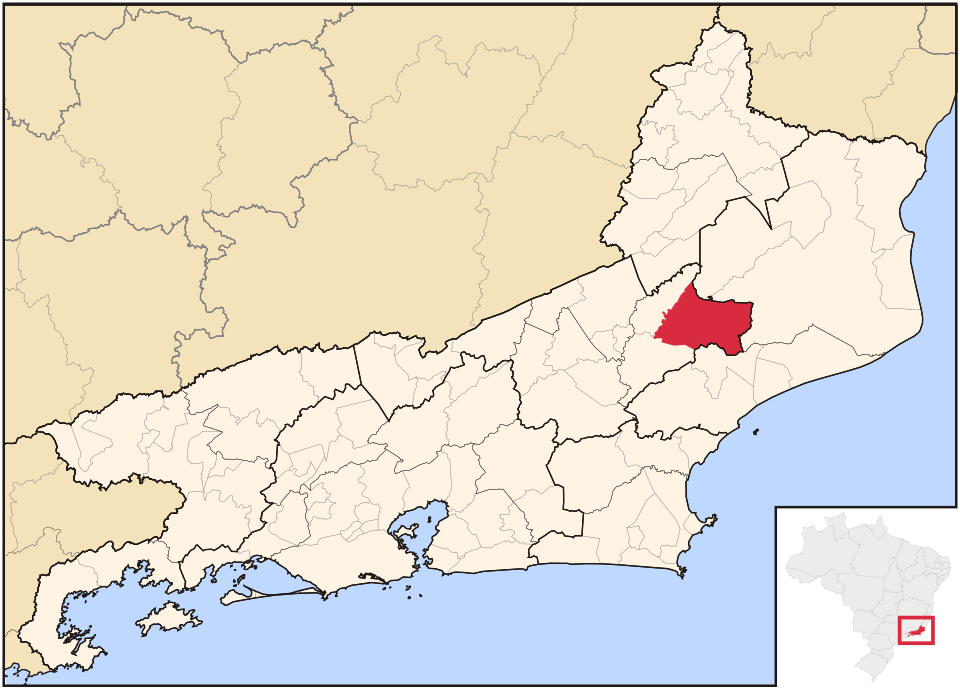 Mapa de localização de Santa Maria Madalena em RJ