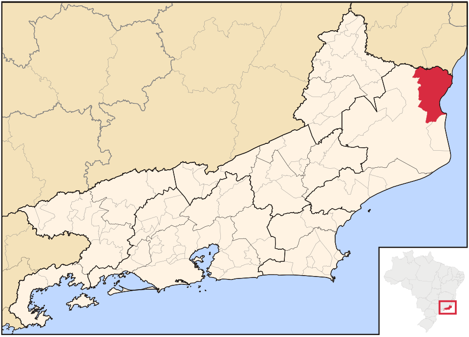 Mapa de localização de São Francisco de Itabapoana em RJ