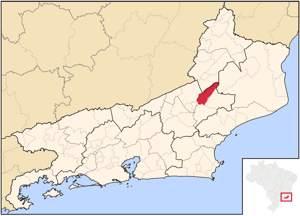 Mapa de localização de São Sebastião do Alto em RJ