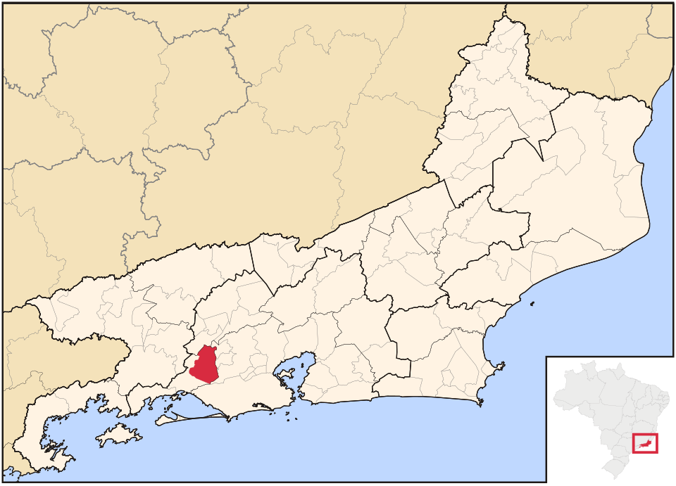 Mapa de localização de Seropédica em RJ
