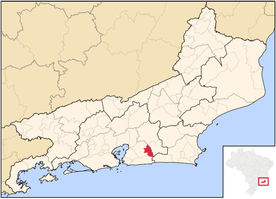 Mapa de localização de Tanguá em RJ