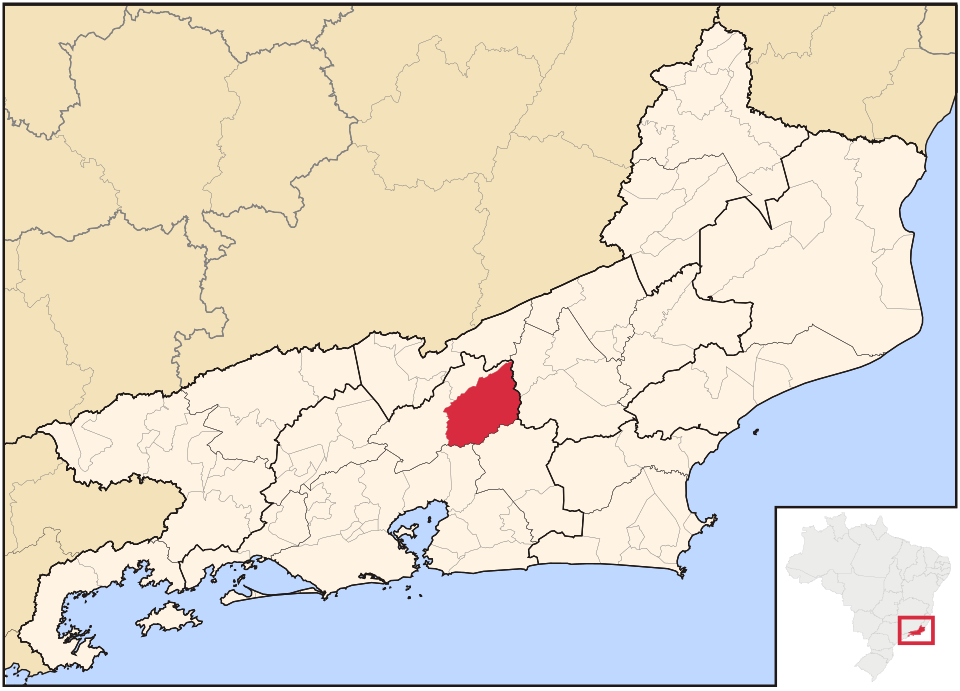 Mapa de localização de Teresópolis em RJ