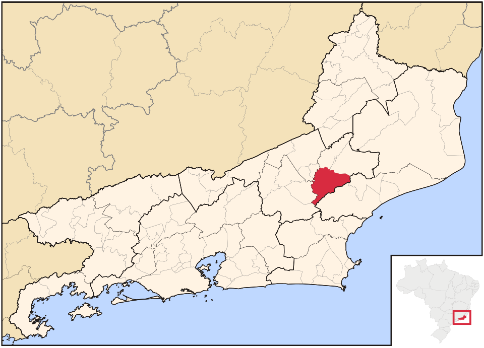 Mapa de localização de Trajano de Moraes em RJ