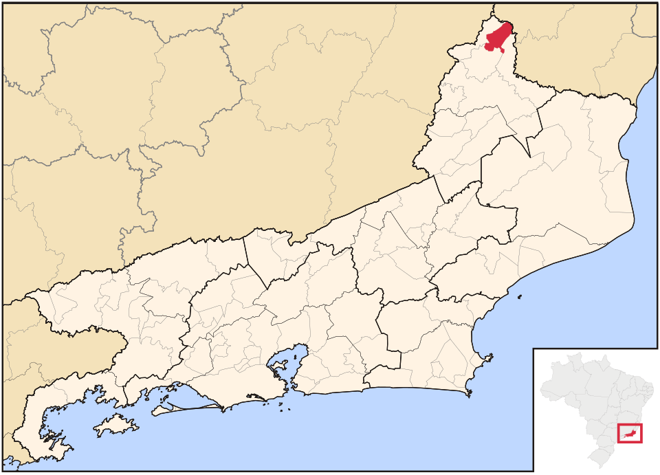 Mapa de localização de Varre-Sai em RJ