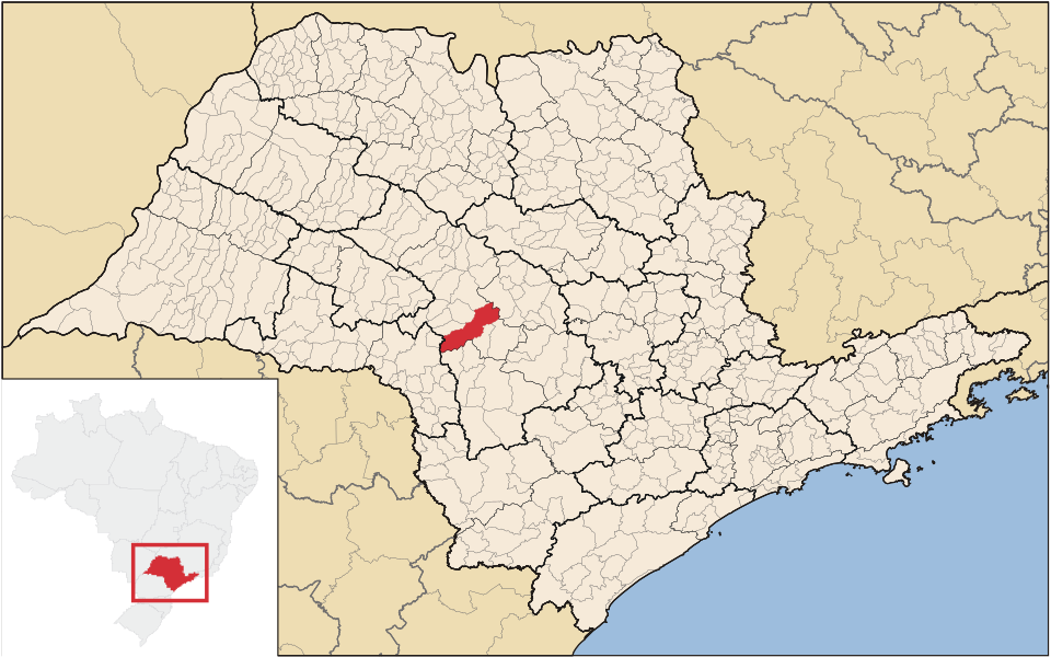 Mapa de localização de Agudos em SP