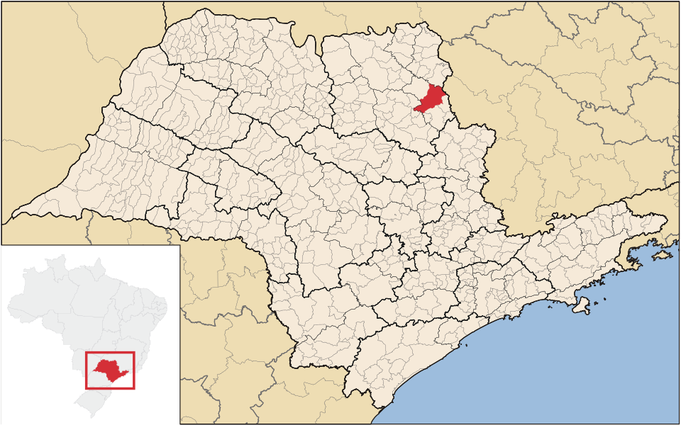 Mapa de localização de Altinópolis em SP