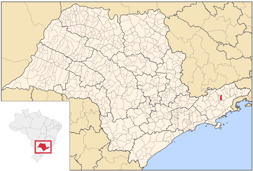 Mapa de localização de Aparecida em SP