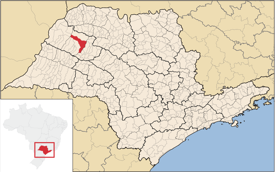 Mapa de localização de Araçatuba em SP