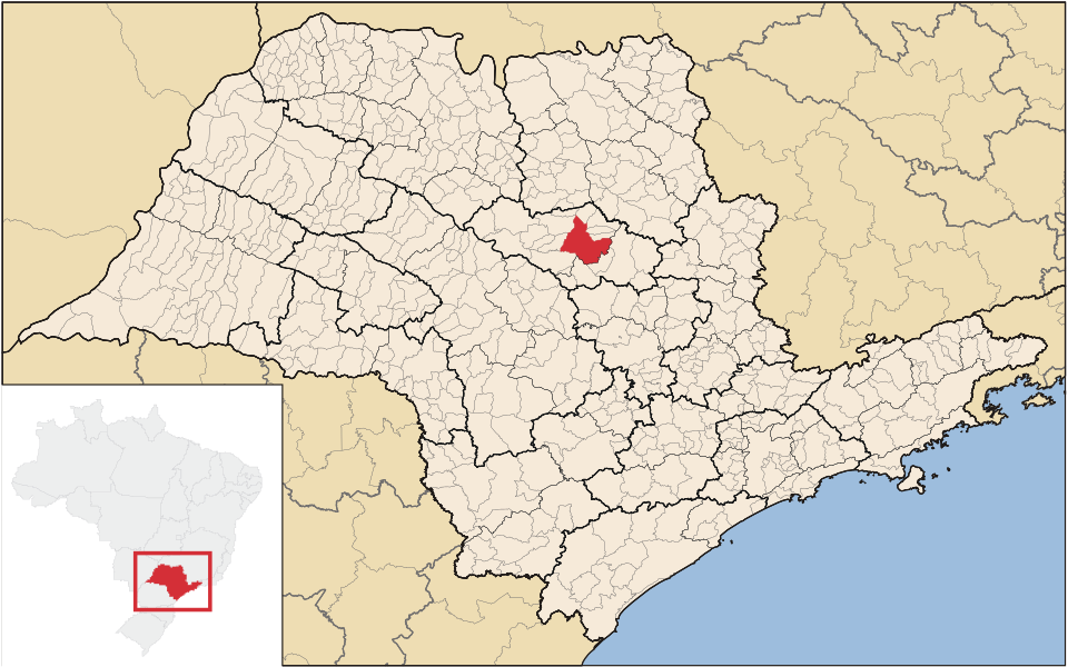Mapa de localização de Araraquara em SP