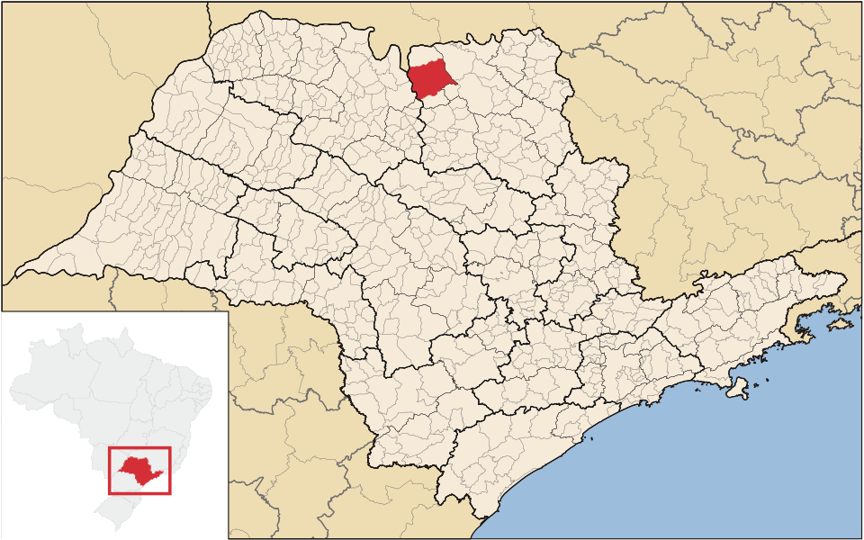 Mapa de localização de Barretos em SP