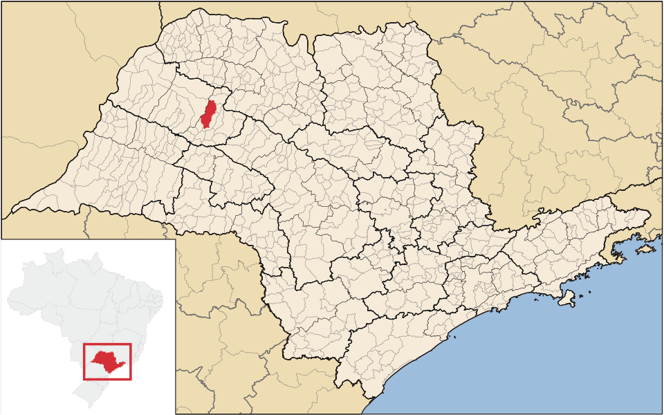 Mapa de localização de Birigui em SP