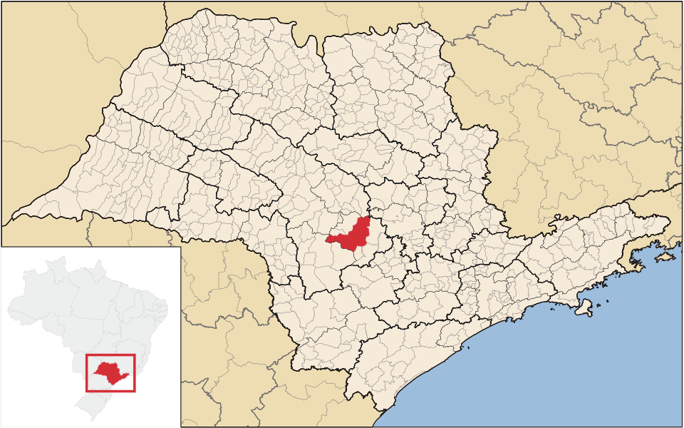 Mapa de localização de Botucatu em SP