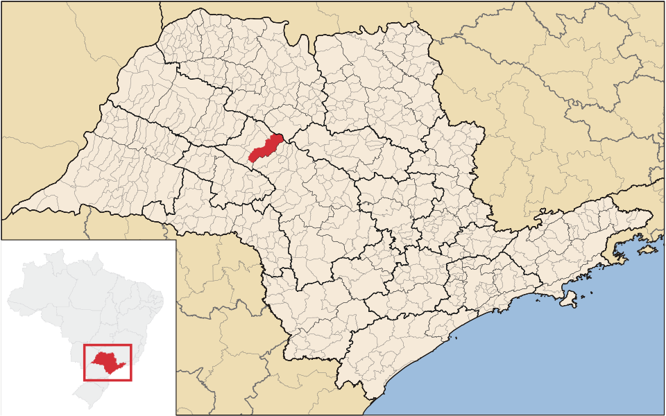 Mapa de localização de Cafelândia em SP