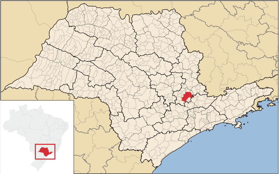 Mapa de localização de Campinas em SP