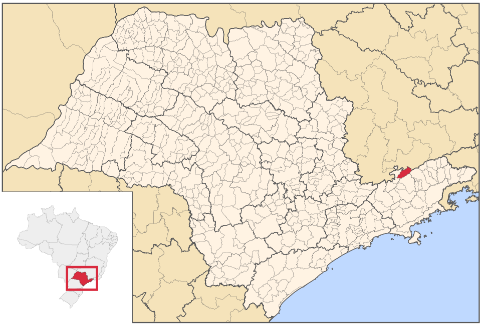 Mapa de localização de Campos do Jordão em SP