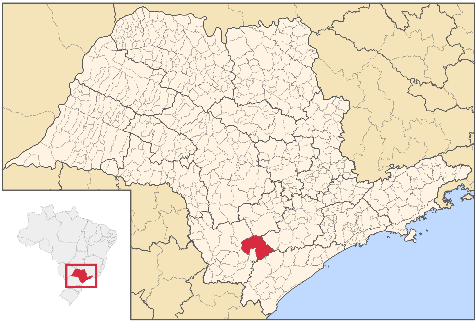 Mapa de localização de Capão Bonito em SP